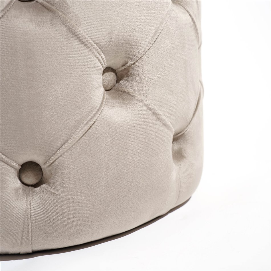Pouf with storage Mainburg A MD, taupe, velvet, H43xD43cm