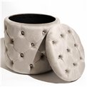 Pouf with storage Mainburg A MD, taupe, velvet, H43xD43cm