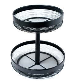 2-tier MAYAJ Fruit basket, black, H31cm D30cm