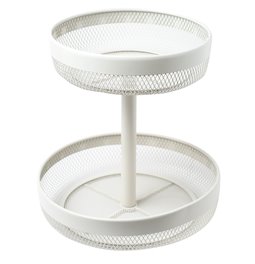 2-tier MAYAJ Fruit basket, metal, white, H31cm D30cm