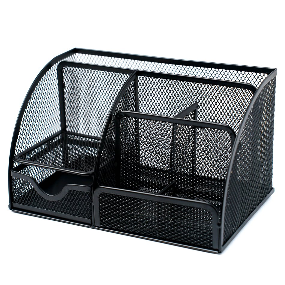 Pen pot MAYAJ, black, H13x22x14cm