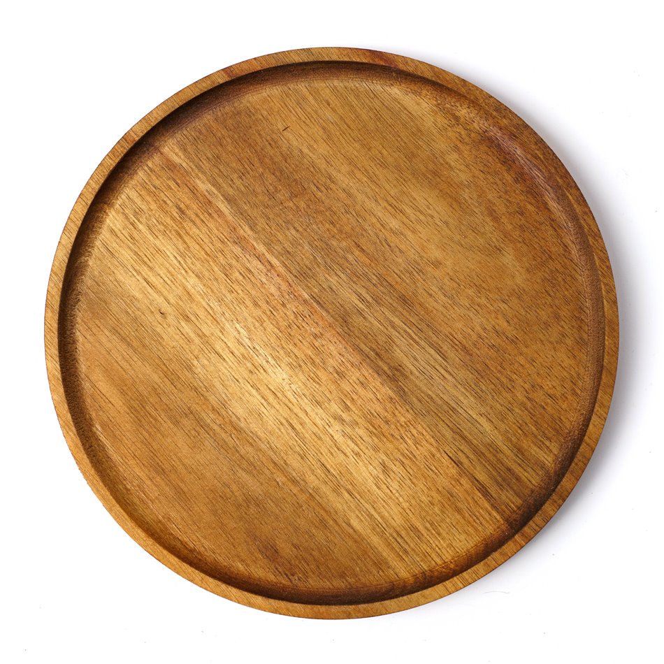 Plate MINA, brown, acacia wood, D20cm