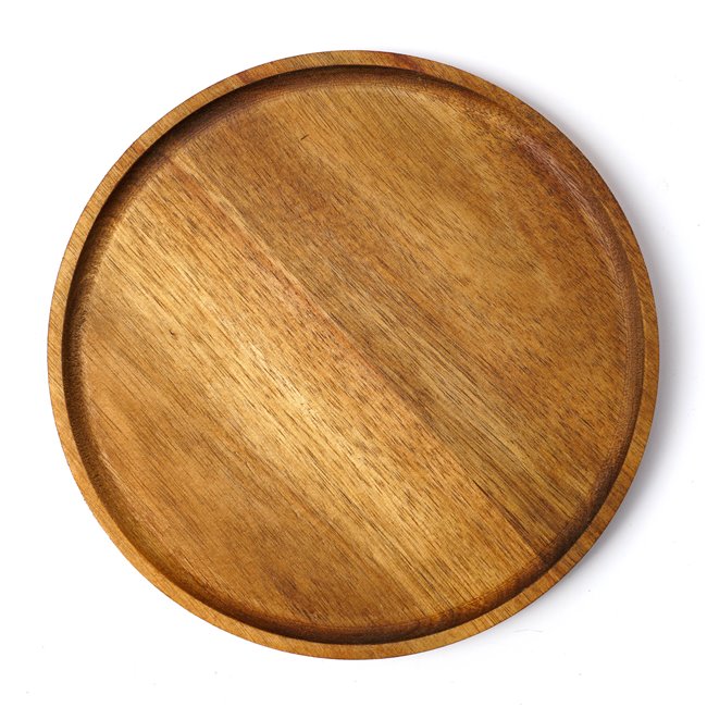 Plate MINA, brown, acacia wood, D20cm