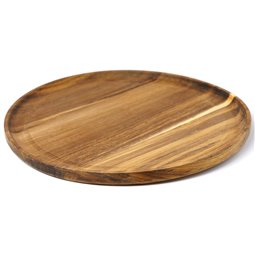 Plate MINA, brown, acacia wood, D30cm
