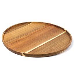 Plate MINA, brown, acacia wood, D38cm