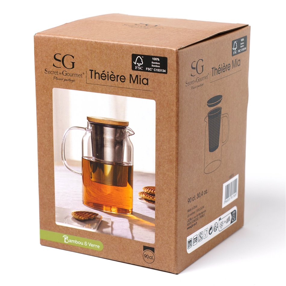 Glass teapot MIA, 900ml, H15.5x14.3x10cm