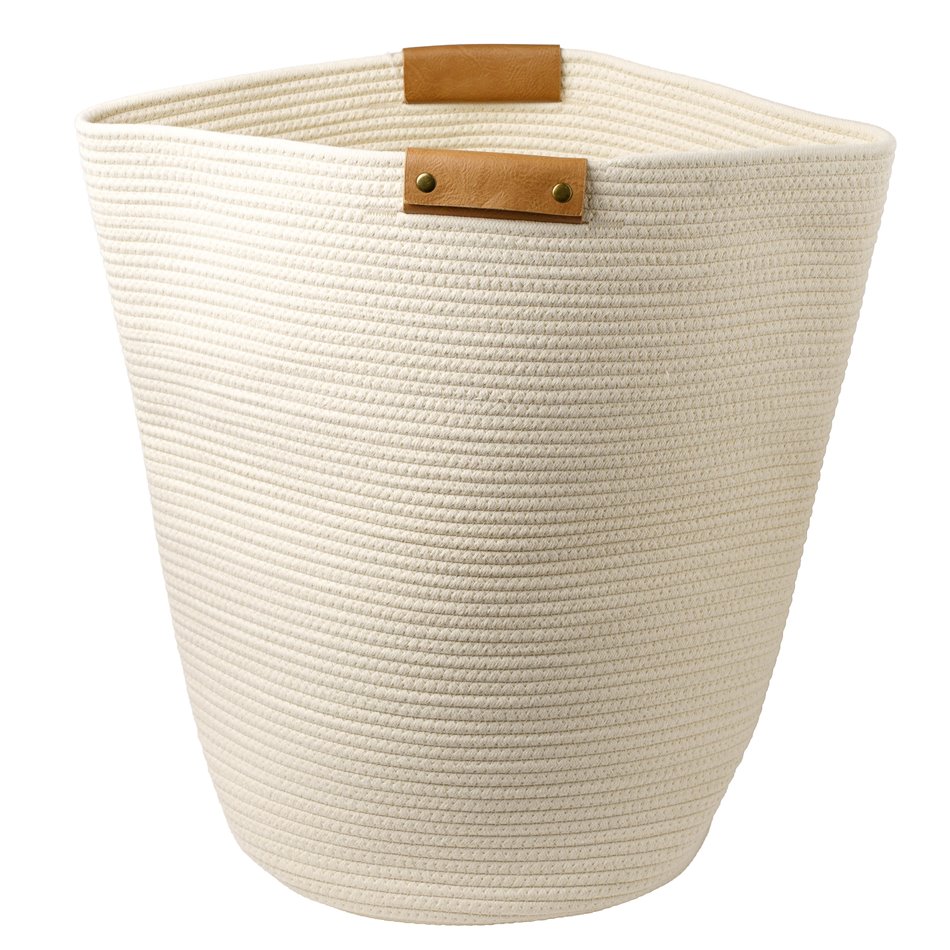 Laundry basket DUO, ivory, 80L, H56xD44cm