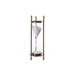 Hour glass Sandtimer, 5 min., brass, 7x7x19.5cm