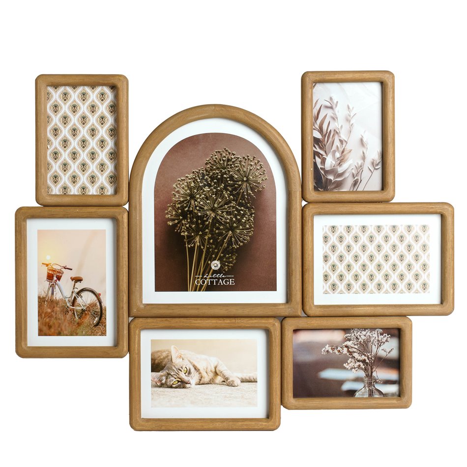 Wall photo frame Felisa for 7 photos, wood/MDF H46.6x57.2x1.8cm