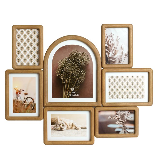 Wall photo frame Felisa for 7 photos, wood/MDF H46.6x57.2x1.8cm