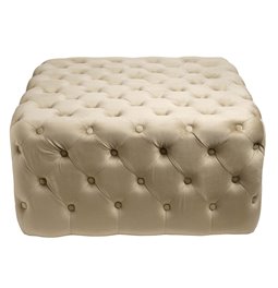 Square stool Lacone, taupe, velvet, H42x84x84cm