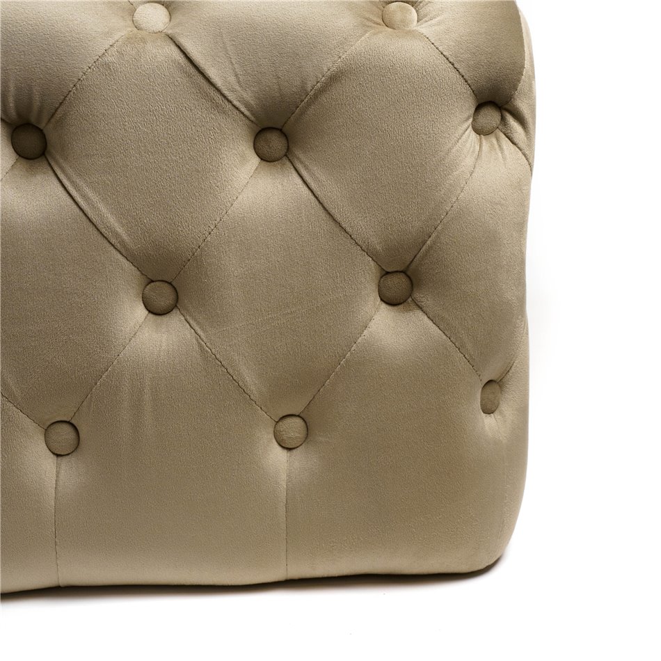 Square stool Lacone, taupe, velvet, H42x84x84cm