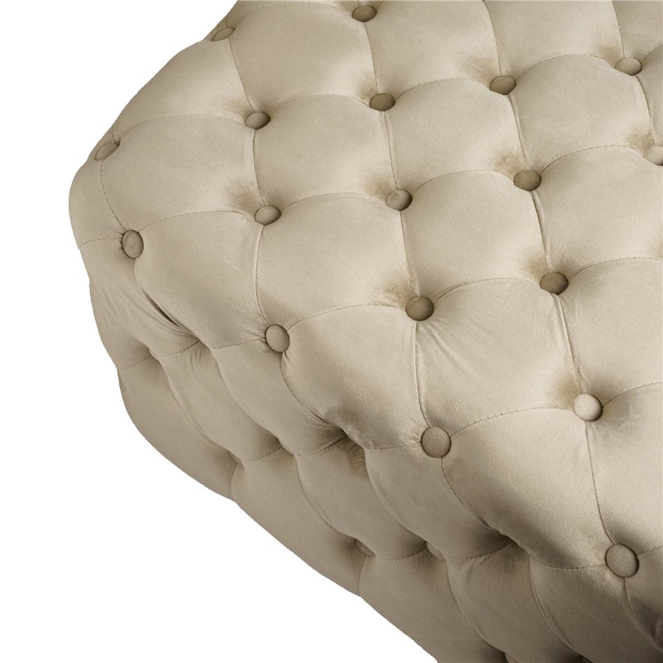 Square stool Lacone, taupe, velvet, H42x84x84cm