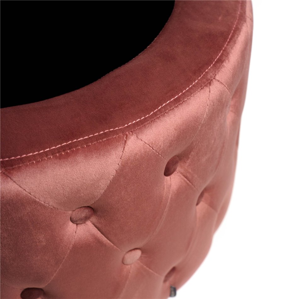 Pouf with storage Lailly Roundi, mauve, velvet, H42xD60cm