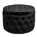 Pouf with storage Lailly Round, black, velvet, H42xD60cm