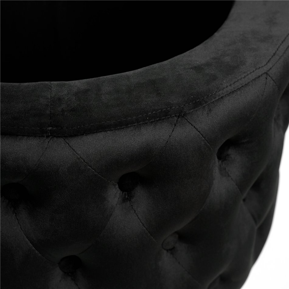 Pouf with storage Lailly Round, black, velvet, H42xD60cm