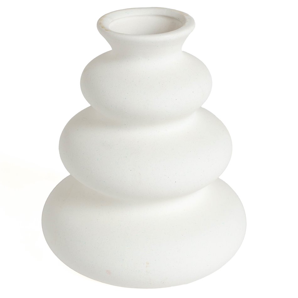 Vase Olm, white, H20cm, D16cm