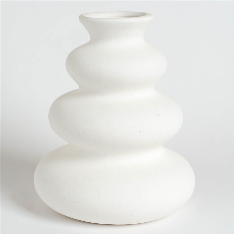 Vase Olm, white, H20cm, D16cm