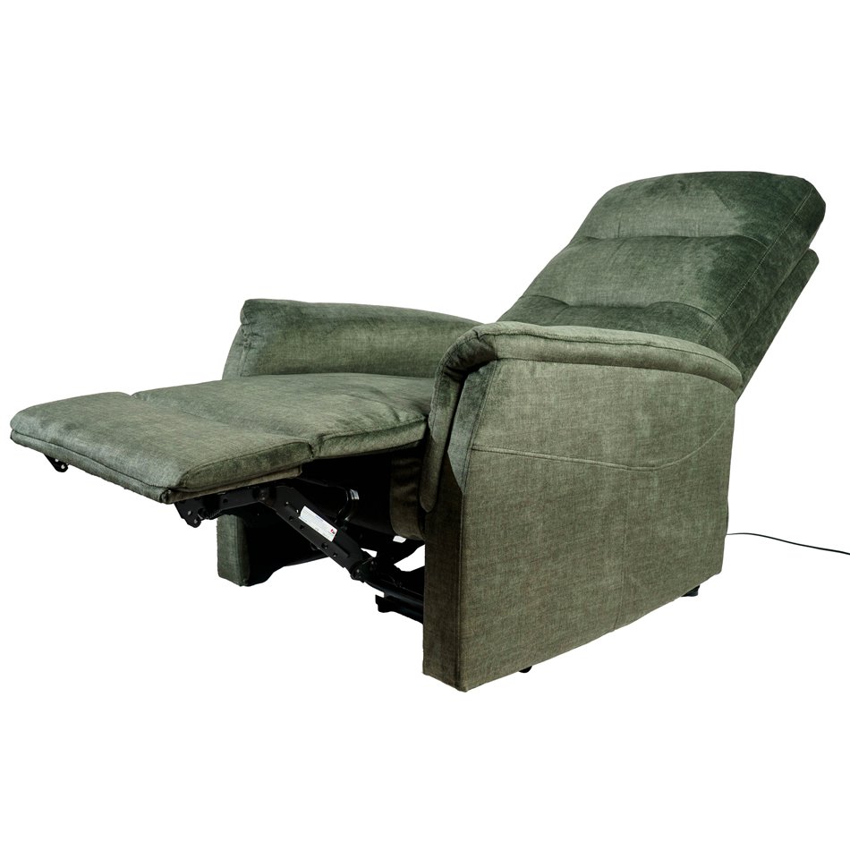 Electric recliner Oktavio, green, H90-105x78x93-156cm, seat height 59cm