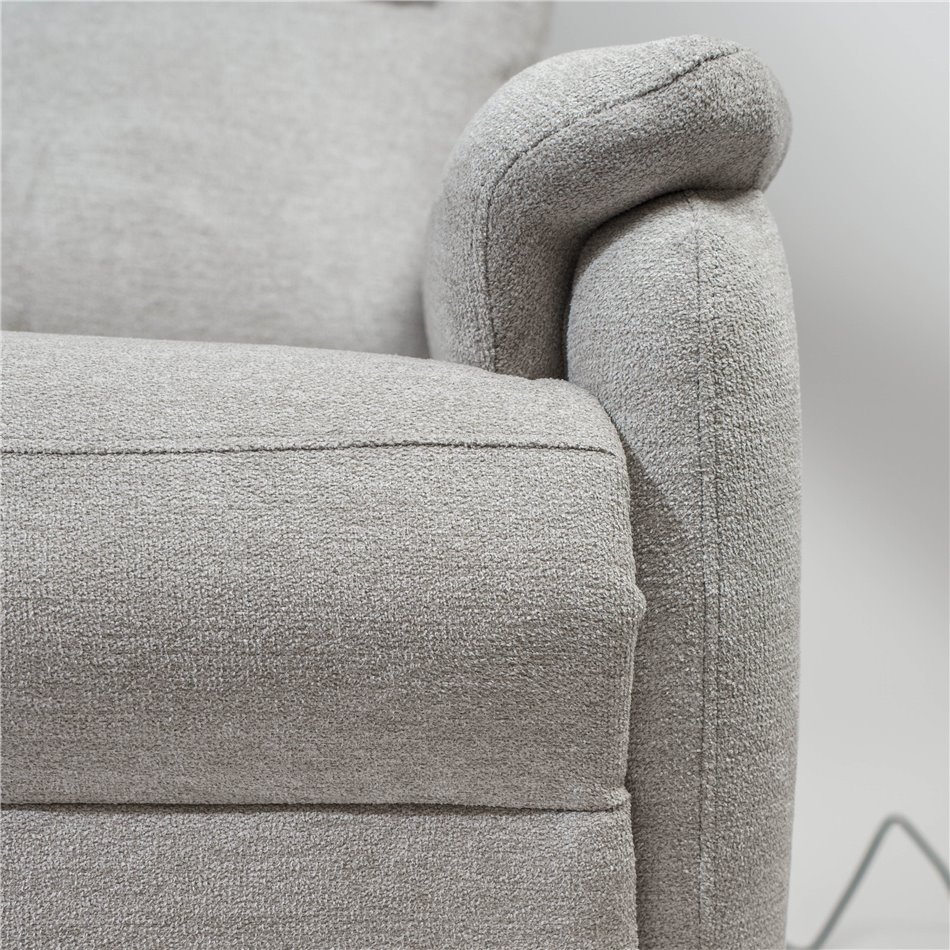 Electric recliner Olleo, light gray, H85-102x85x95-155cm, seat height 52cm