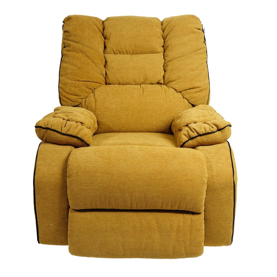 Electric recliner/rocking chair Hohenberg, apricot color, swivel 210, H84-106x96x105-170cm