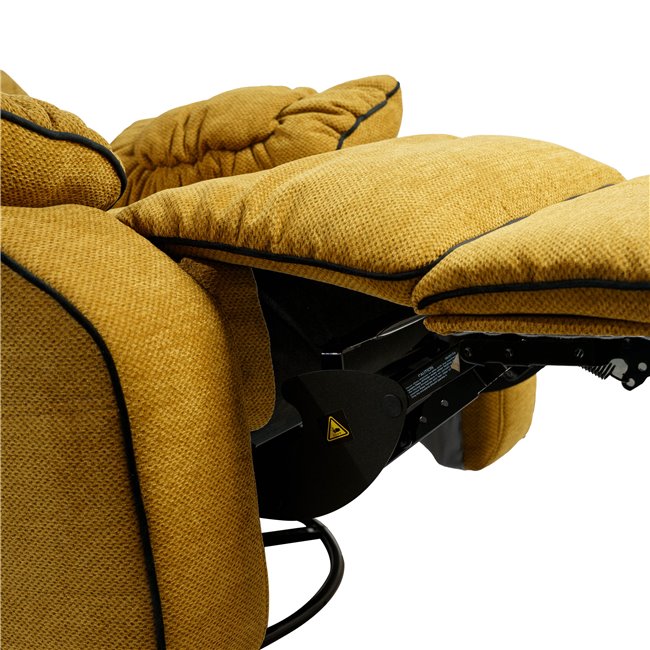 Electric recliner/rocking chair Hohenberg, apricot color, swivel 210, H84-106x96x105-170cm