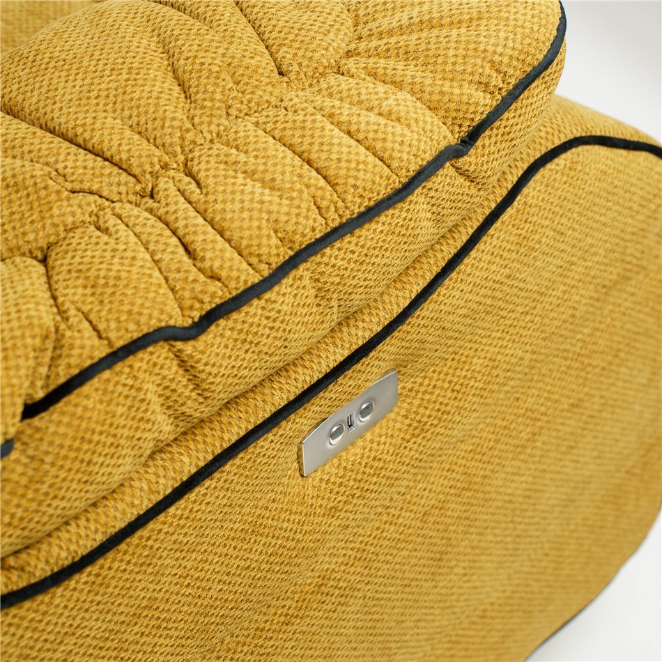 Electric recliner/rocking chair Hohenberg, apricot color, swivel 210, H84-106x96x105-170cm