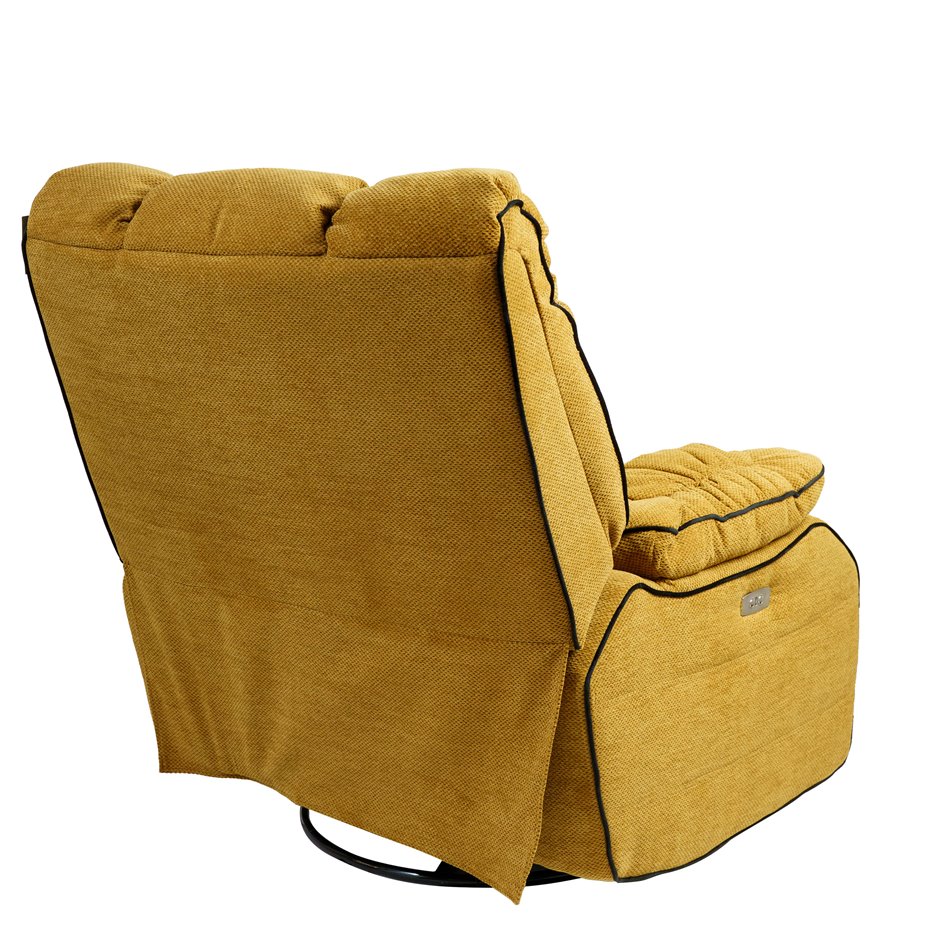 Electric recliner/rocking chair Hohenberg, apricot color, swivel 210, H84-106x96x105-170cm
