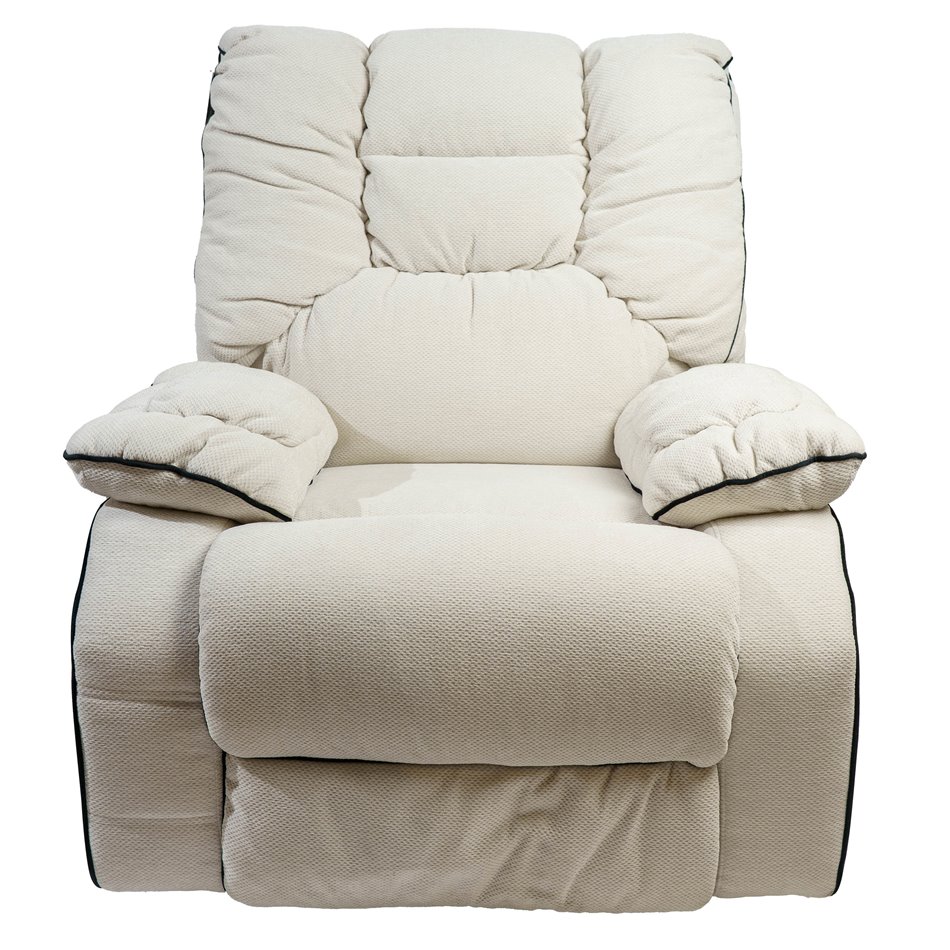 Electric recliner/rocking chair Hohenberg, beige, swivel 210, H84-106x96x105-170cm