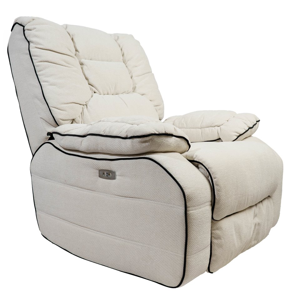 Electric recliner/rocking chair Hohenberg, beige, swivel 210, H84-106x96x105-170cm