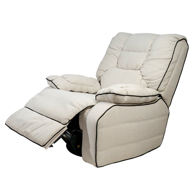 Electric recliner/rocking chair Hohenberg, beige, swivel 210, H84-106x96x105-170cm
