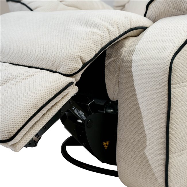 Electric recliner/rocking chair Hohenberg, beige, swivel 210, H84-106x96x105-170cm