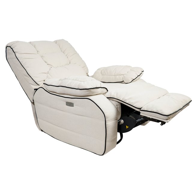 Electric recliner/rocking chair Hohenberg, beige, swivel 210, H84-106x96x105-170cm