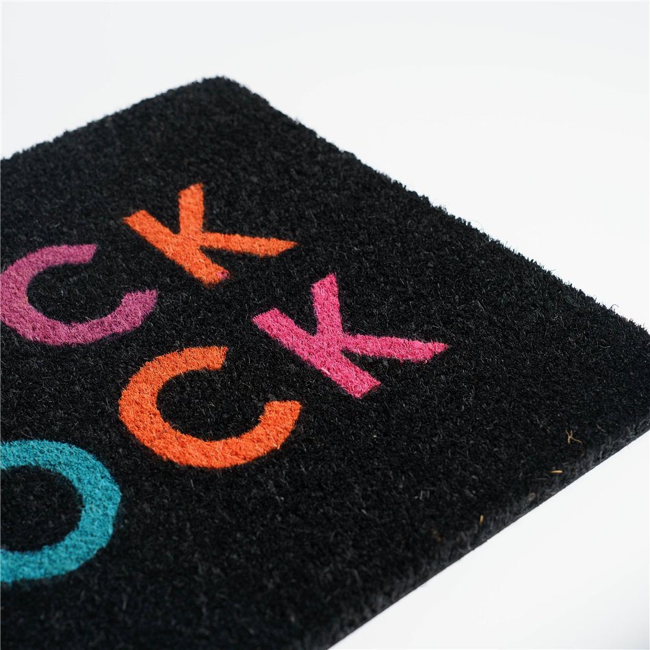 Door matt Knock, rubber/coir, black, 60x40cm