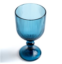Vyno taurė Rigano, mėlyna sp., 350ml, H16cm, D9cm