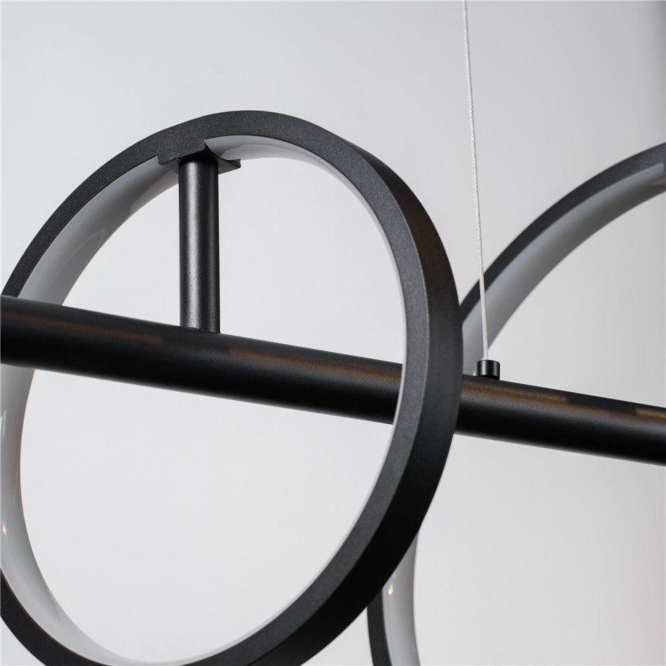 Pendant lamp Mo 3P, black, H36-130x79x30cm, LED 42W, 3000K, 2310lm