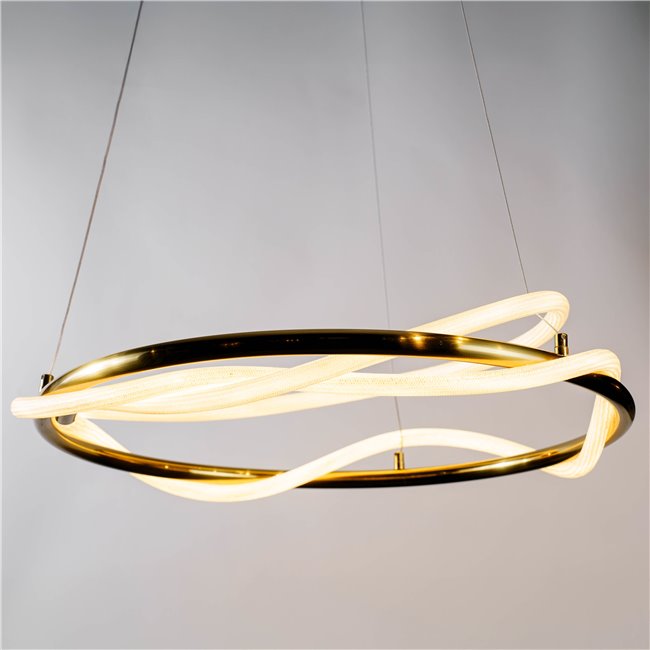 Pendant lamp Modena10, brass color, H25-145cm, D60, LED 30W, 3000K, 1650lm