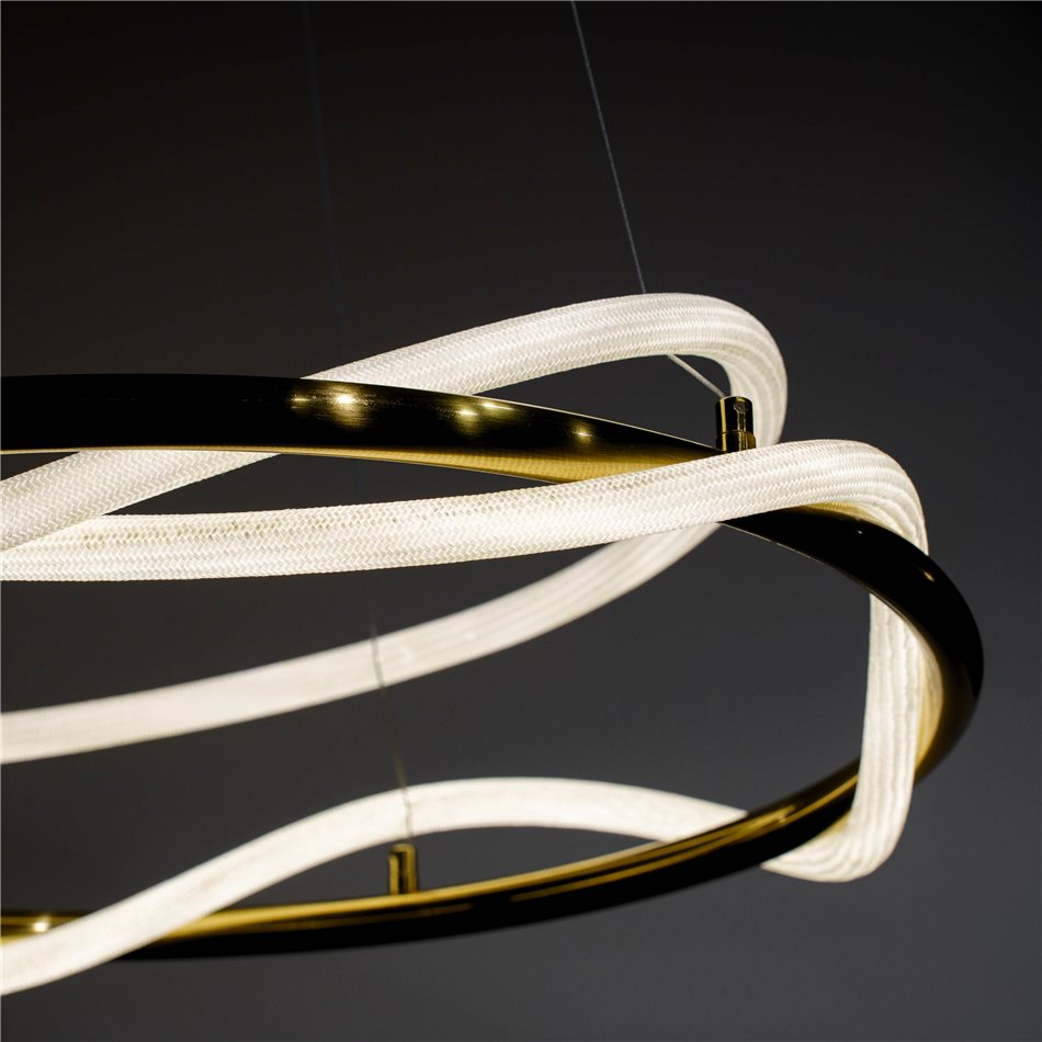 Pendant lamp Modena10, brass color, H25-145cm, D60, LED 30W, 3000K, 1650lm