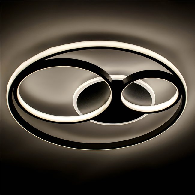 Ceiling lamp Moi 1, black, H7cm, D50cm, LED 40W, 3000K, 2200lm