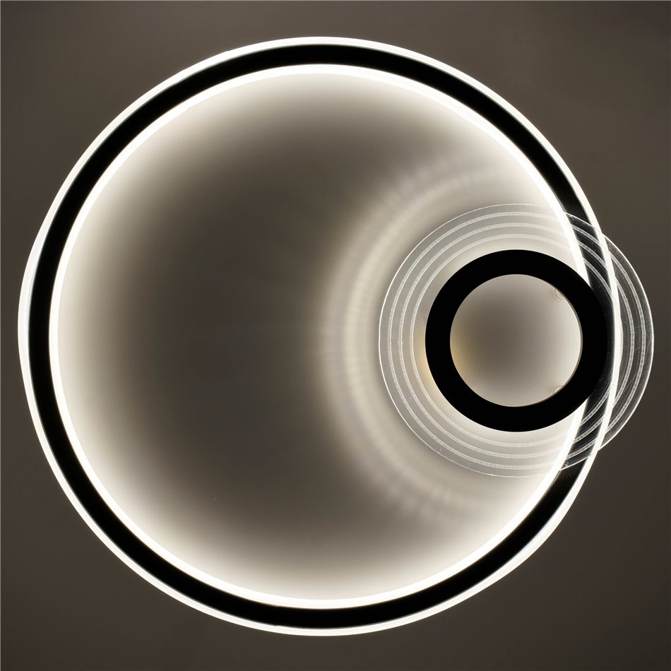 Ceiling lamp Moi, black, H6x45x42cm, LED 40W, 3000K, 2200lm