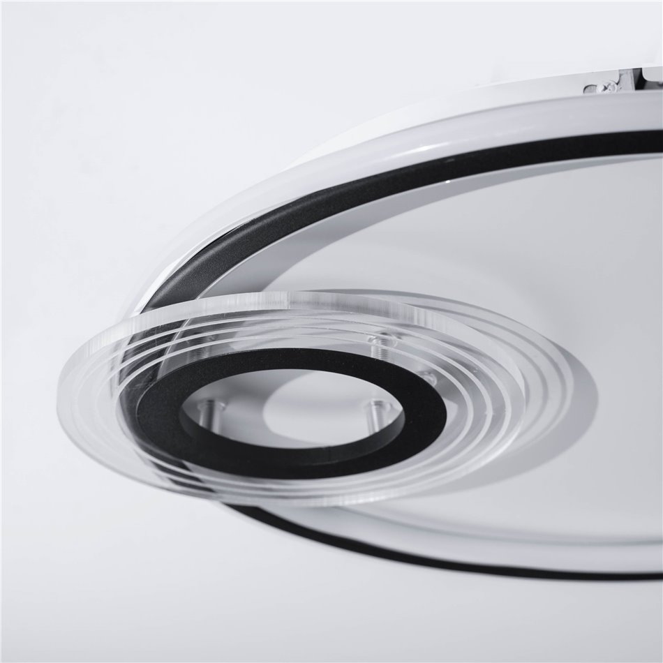 Ceiling lamp Moi, black, H6x45x42cm, LED 40W, 3000K, 2200lm