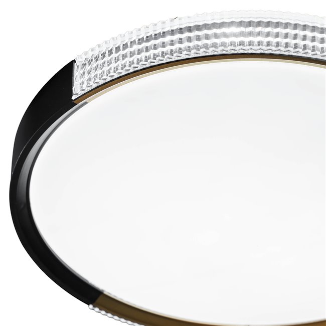 Pendant lamp Mondeo, black/gold color, H6.5cm, D40cm, LED 36W, 3000-6000K, 1980lm