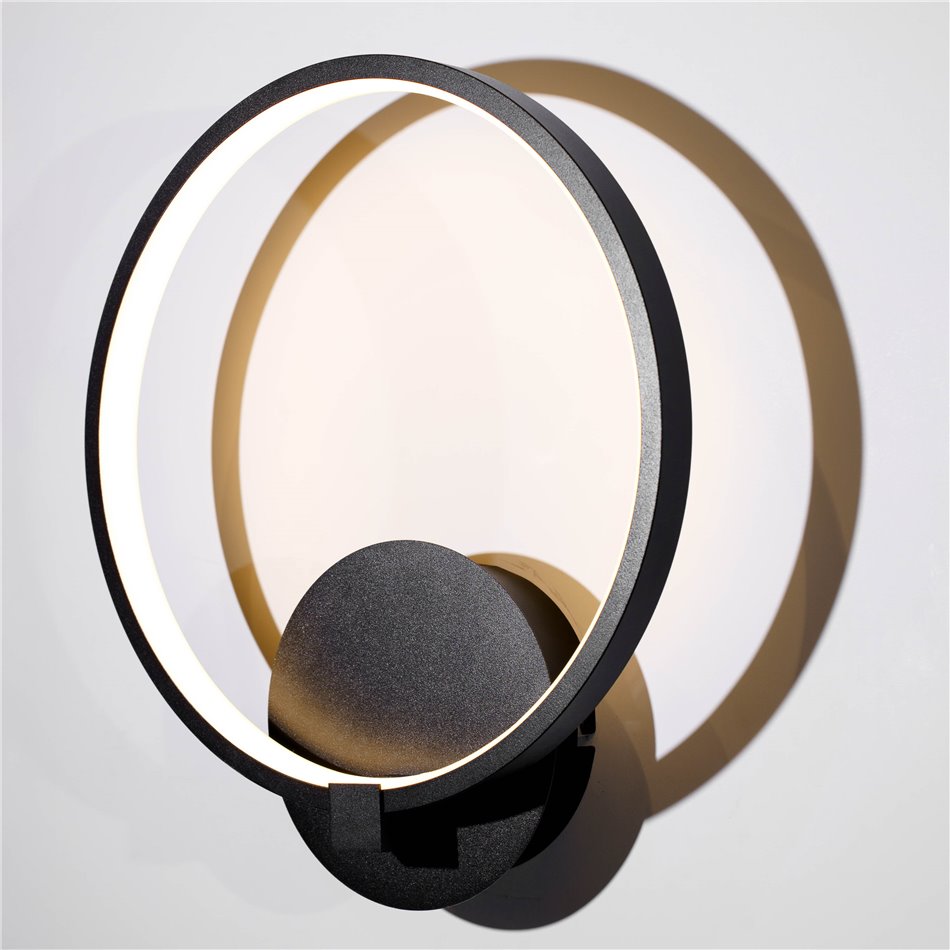 Wall  lamp Mo BL, black, H33x28x7cm, LED 12W, 3000K, 660lm