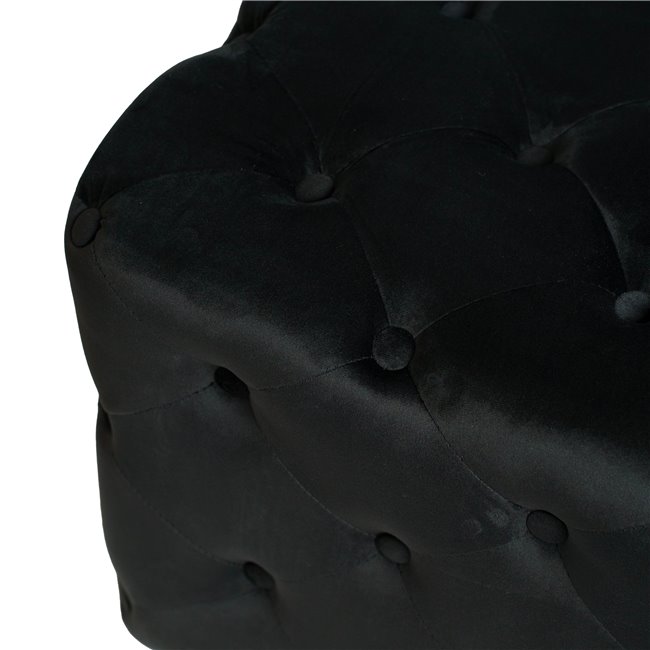 Rectangle stool Lailly, black, velvet, H42x84x42cm