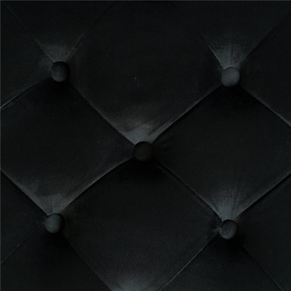 Rectangle stool Lailly, black, velvet, H42x84x42cm