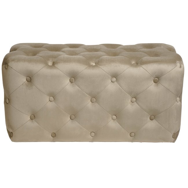 Rectangle stool Lailly, taupe, velvet, H42x84x42cm