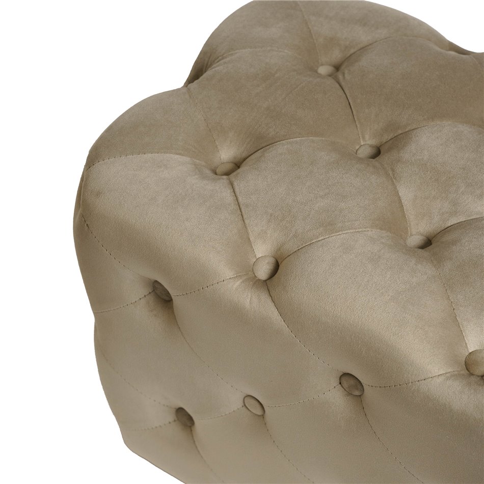 Rectangle stool Lailly, taupe, velvet, H42x84x42cm