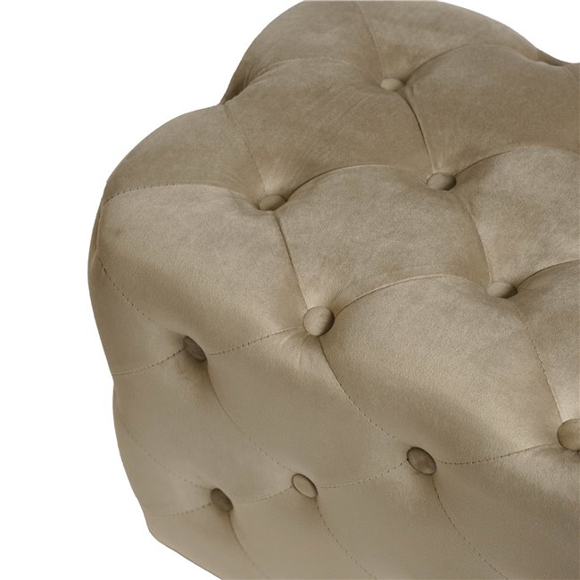 Rectangle stool Lailly, taupe, velvet, H42x84x42cm