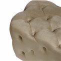 Rectangle stool Lailly, taupe, velvet, H42x84x42cm