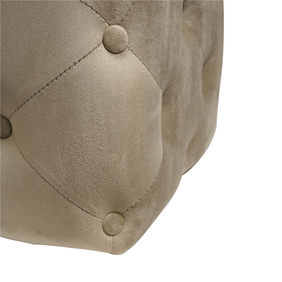 Rectangle stool Lailly, taupe, velvet, H42x84x42cm